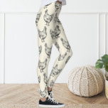 Cute Fun Black Pastel Yellow Sketch Chicken Hen Leggings<br><div class="desc">Leggings adorned Chicken pattern.</div>