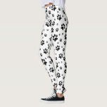 Cute Fun Black & White Paw Print Leggings<br><div class="desc">These fun leggings are perfect for dog and cat lovers. They feature a cute pattern with black paw prints scattered over a white background. Fun whimsical design is perfect for pet parents and animal lovers.</div>