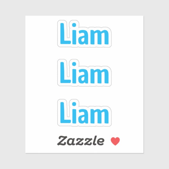 Cute Fun Blue Kids Name Sticker (Sheet)