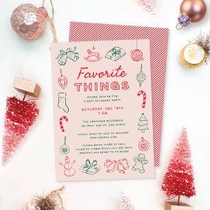Cute Fun Christmas Doodles Favourite Things Holida Invitation
