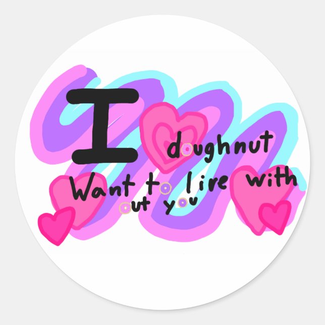 Cute fun coaster classic round sticker (Front)