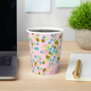 Cute Fun Colourful Modern Confetti Dots Paper Cups