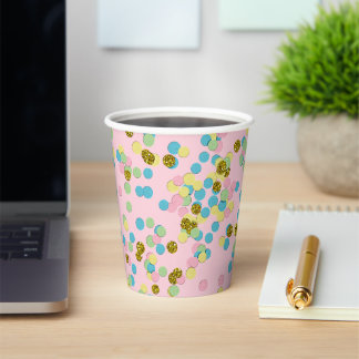 Cute Fun Colourful Modern Confetti Dots Paper Cups