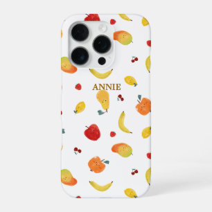 Cute & Fun Colourful Multi Fruits Pattern Design iPhone 16 Pro Case