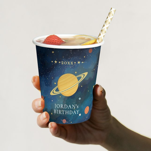 Cute Fun Colourful Planets Star Outer Space Missio Paper Cups (Creator Uploaded)