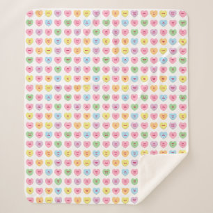 Cute fun custom conversation hearts pattern sherpa blanket