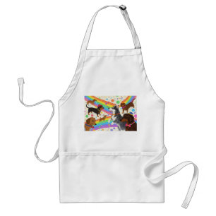 Cute fun dogs with rainbow  standard apron