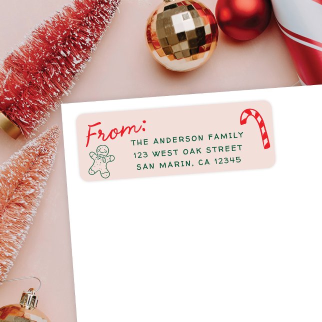Cute Fun Doodles Christmas Holiday Return Address (Creator Uploaded)