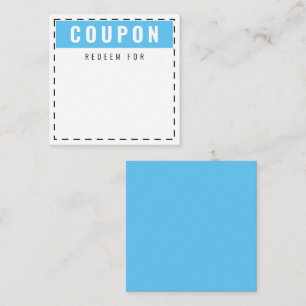 Cute & Fun Everyday Coupons Blank Sky Blue Card
