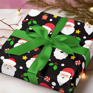 Cute Fun Festive Santa Claus Christmas Wrapping Paper