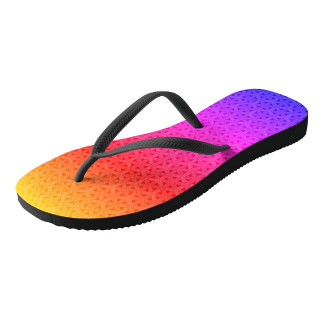 Cute Fun Girly Colour Blend Watercolor Flip Flops (Angled)