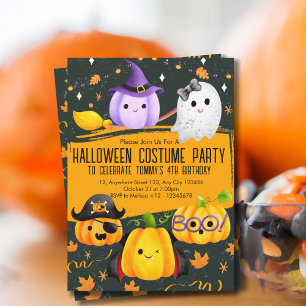 Cute Fun Halloween Costume Kids Birthday  Invitation