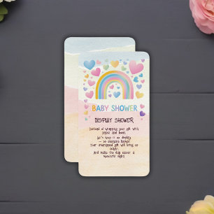 Cute Fun Hearts and Rainbow Baby Shower Enclosure Card