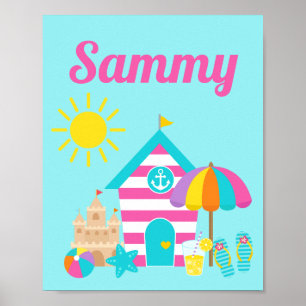 Cute Fun Kids Beach Summer Poster