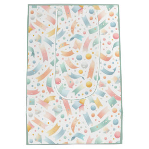Cute Fun Kids Confetti Colourful Pastel Birthday Medium Gift Bag