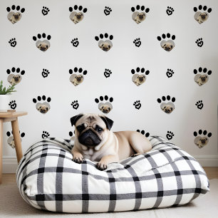 Cute Fun Minimal Black Heart Pet Photos Paw Print Wallpaper