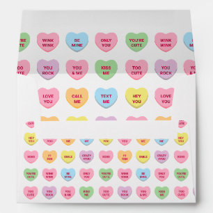 Cute fun modern 16 custom conversation hearts envelope