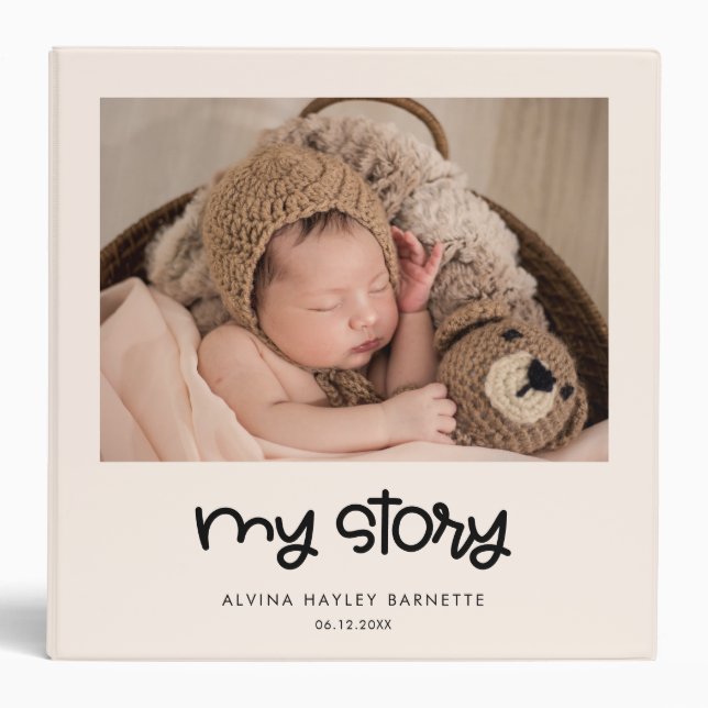 Cute fun My story Baby photo album Binder (Front)