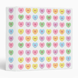 Cute fun pastel 16 custom candy hearts pattern binder