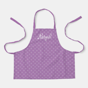 Cute Fun Personalized Lavender Polka Dot Pattern Apron