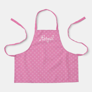 Cute Fun Personalized Pink Polka Dot Pattern Apron
