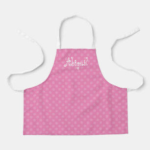 Cute Fun Personalized Pink Polka Dot Pattern Apron