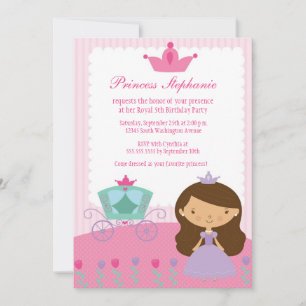Cute fun princess girl's birthday party invitation