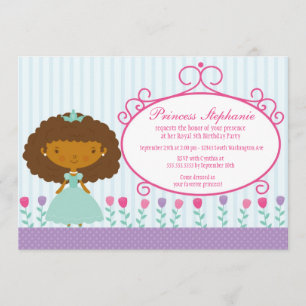 Cute fun princess girl's birthday party invitation