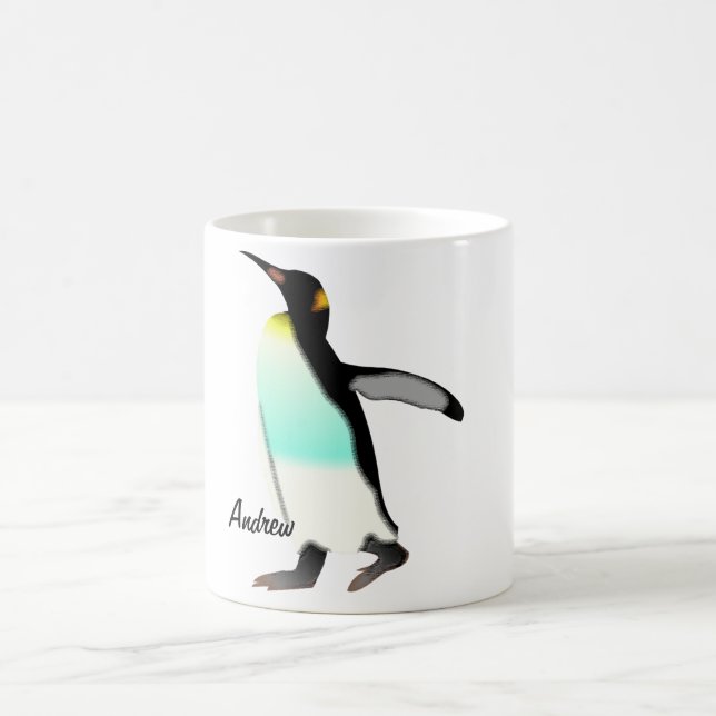 Cute Fun Proud Emperor Penguin Persoanlized Coffee Mug (Center)