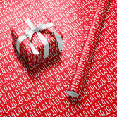 from santa, with love red wrapping paper