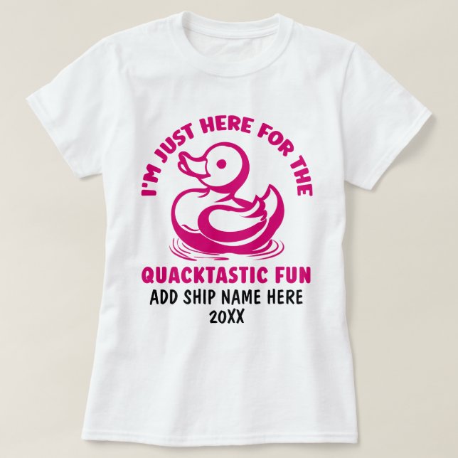 Cute, Fun Rubber Duck Cruise T-Shirt (Design Front)