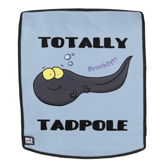Cute fun tadpole cartoon illustration backpack (Removable Face)