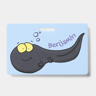 Cute fun tadpole cartoon illustration badge