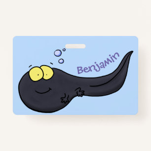 Cute fun tadpole cartoon illustration badge