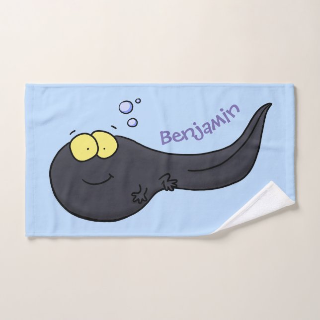 Cute fun tadpole cartoon illustration bath towel set (Hand Towel)