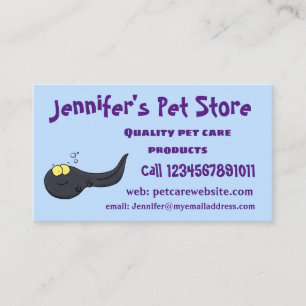 Cute fun tadpole cartoon illustration business card