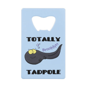 Cute fun tadpole cartoon illustration credit card bottle opener