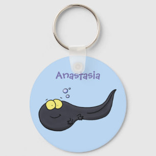 Cute fun tadpole cartoon illustration keychain