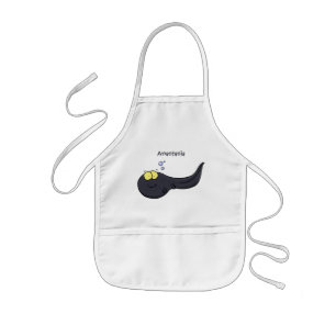 Cute fun tadpole cartoon illustration kids apron