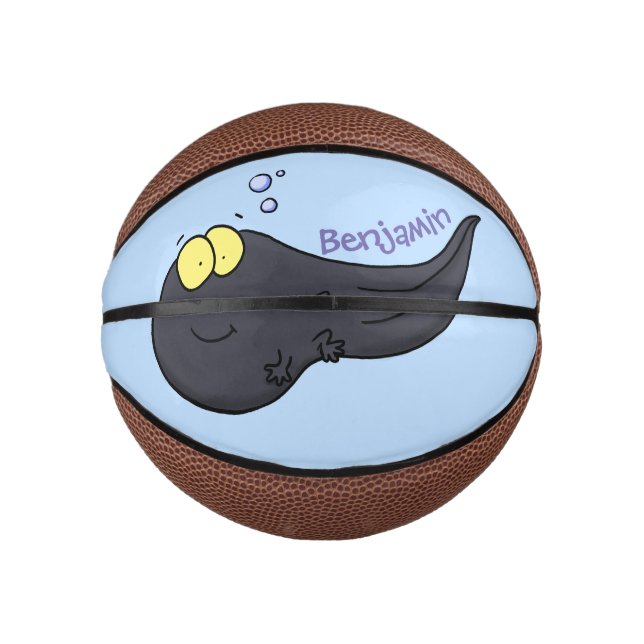 Cute fun tadpole cartoon illustration mini basketball (Front)