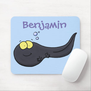 Cute fun tadpole cartoon illustration mouse pad
