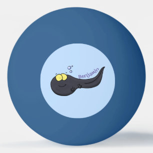 Cute fun tadpole cartoon illustration ping pong ball