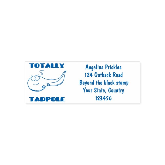 Cute fun tadpole cartoon illustration self-inking stamp (Design)