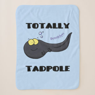 Cute fun tadpole cartoon illustration  sherpa blanket