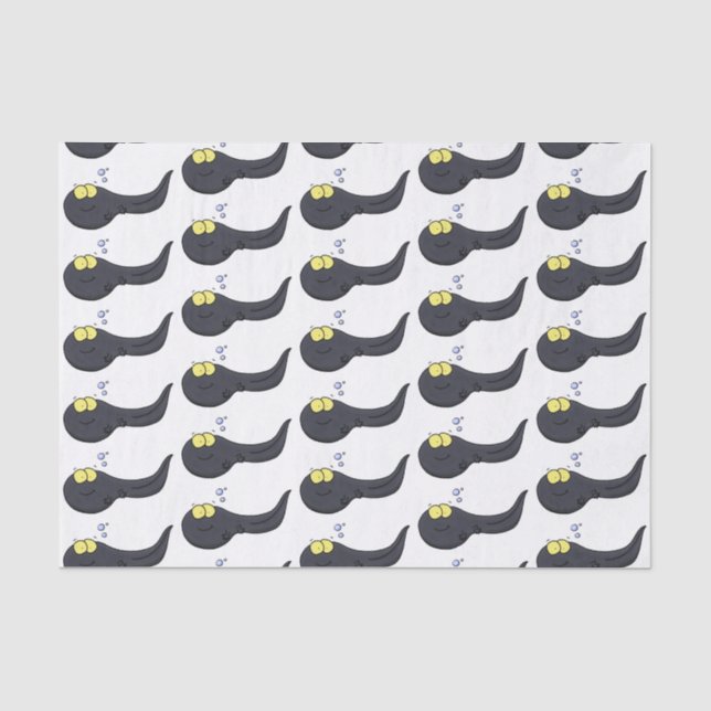 Cute fun tadpole cartoon illustration tissue paper (Front)