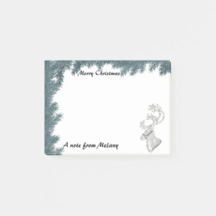 Cute fun trendy Holiday reindeer monogram Post-it Notes