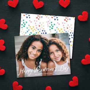 Cute Fun Type Happy Valentine's Day One Photo Holiday Card