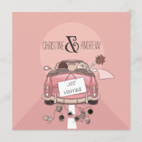 Cute Fun Typography "Just Married" Post Wedding