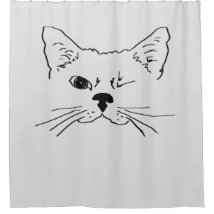 Cute Fun Winking Cat Drawing Animal art