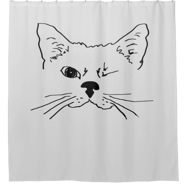 Cute Fun Winking Cat Drawing Animal art (Front)